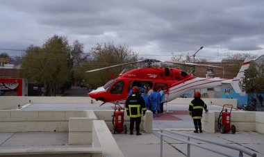 Un joven en grave estado fue trasladado en helicóptero al Rawson
