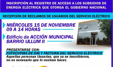 El EPRE realizará un operativo para inscripción de subsidios de energía eléctrica