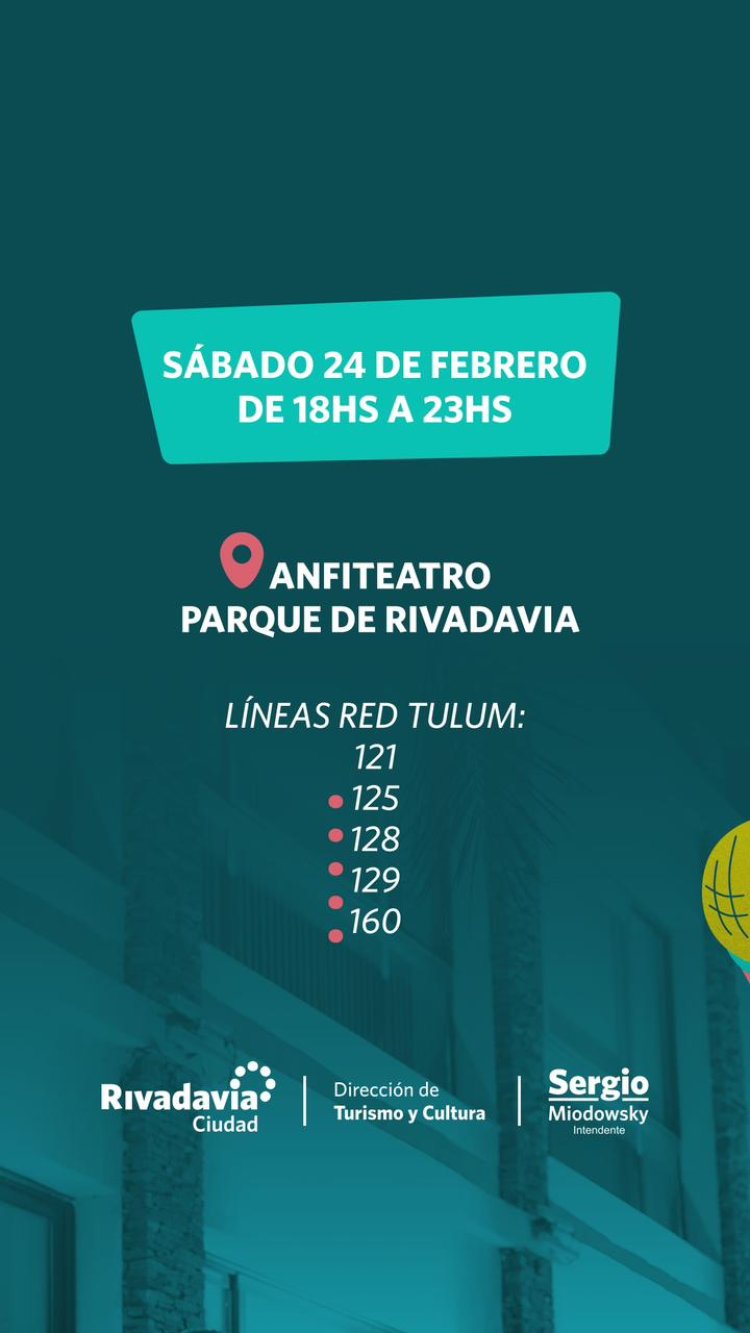Rivadavia: conoce las propuestas artísticas para el fin de semana