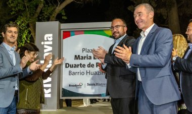 Rivadavia inauguró la plaza más importante de zona Norte barrio Huzihul