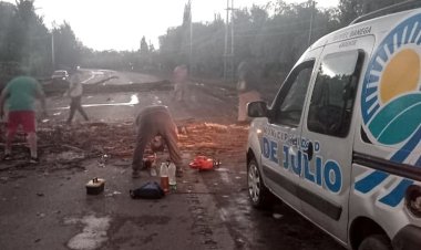 9 de Julio despejó rutas tras el intenso viento y lluvias