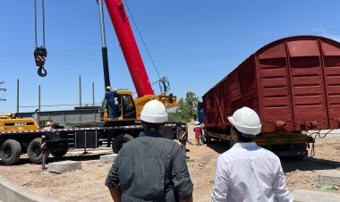 Rivadavia avanza en el Portal del Ciclismo con la colocación de un vagón histórico