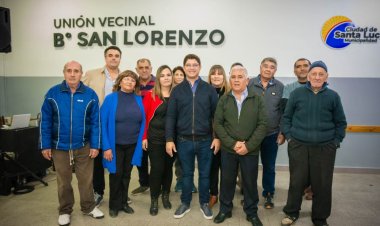 Santa Lucía inauguró la remodelación de la Unión Vecinal del barrio San Lorenzo