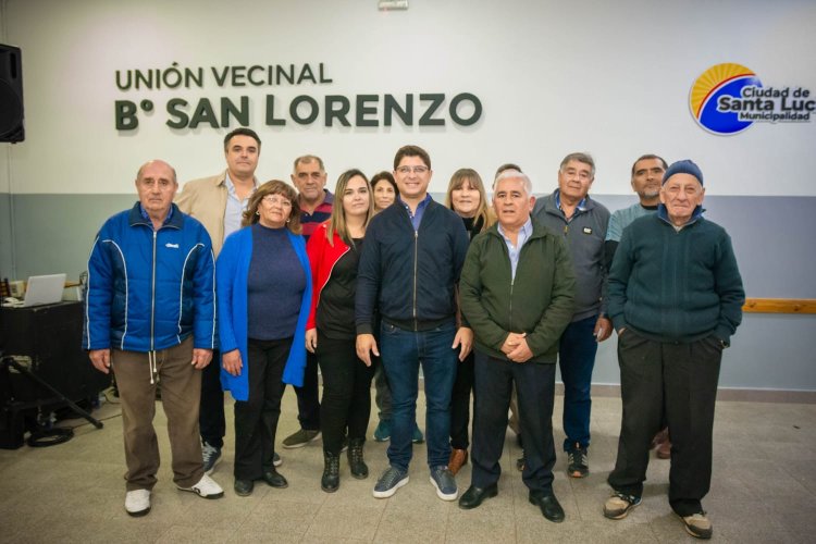 Santa Lucía inauguró la remodelación de la Unión Vecinal del barrio San Lorenzo