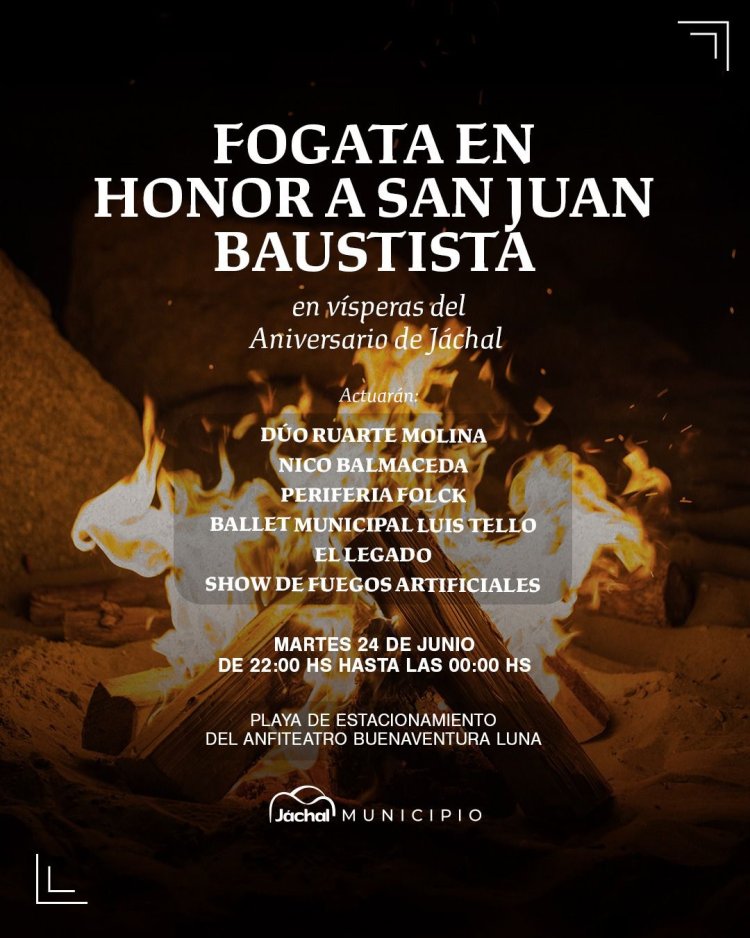 Gran Fogata en Honor a San Juan Bautista en Vísperas del Aniversario de Jáchal