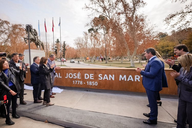 Orrego inauguró una transformación clave en el Parque de Mayo en homenaje a San Martín