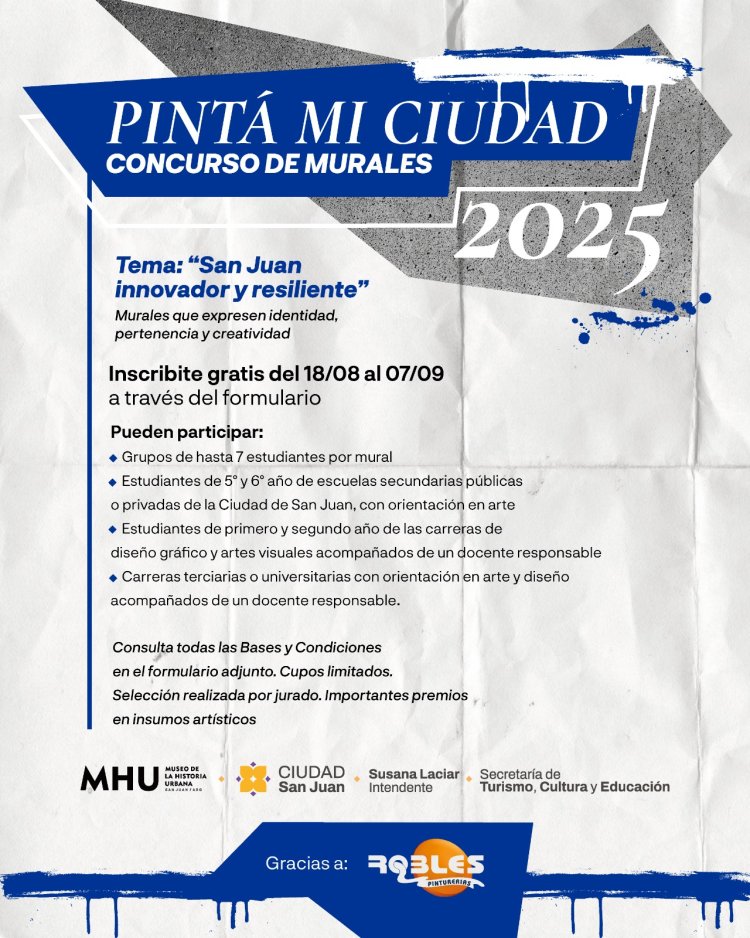 San Juan convoca a jóvenes artistas a dejar huella en la Ciudad
