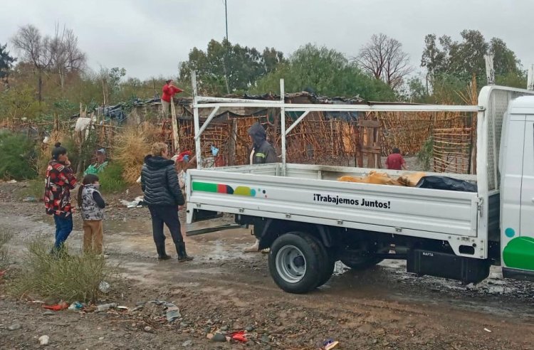 Rivadavia asistió a más de 100 familias afectadas por el temporal