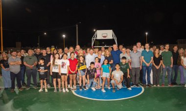 Santa Lucía inauguró un moderno polideportivo en el Barrio Brisas del Sauce