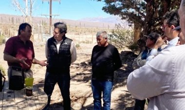 El ministro Fernández recorrió obras hídricas en Calingasta