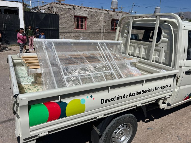 Rivadavia brindó asistencia integral a una familia de La Bebida afectada por un incendio