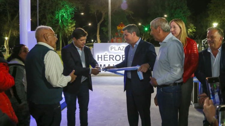 Inauguran la renovación integral de la Plaza Héroes de Malvinas en Santa Lucía