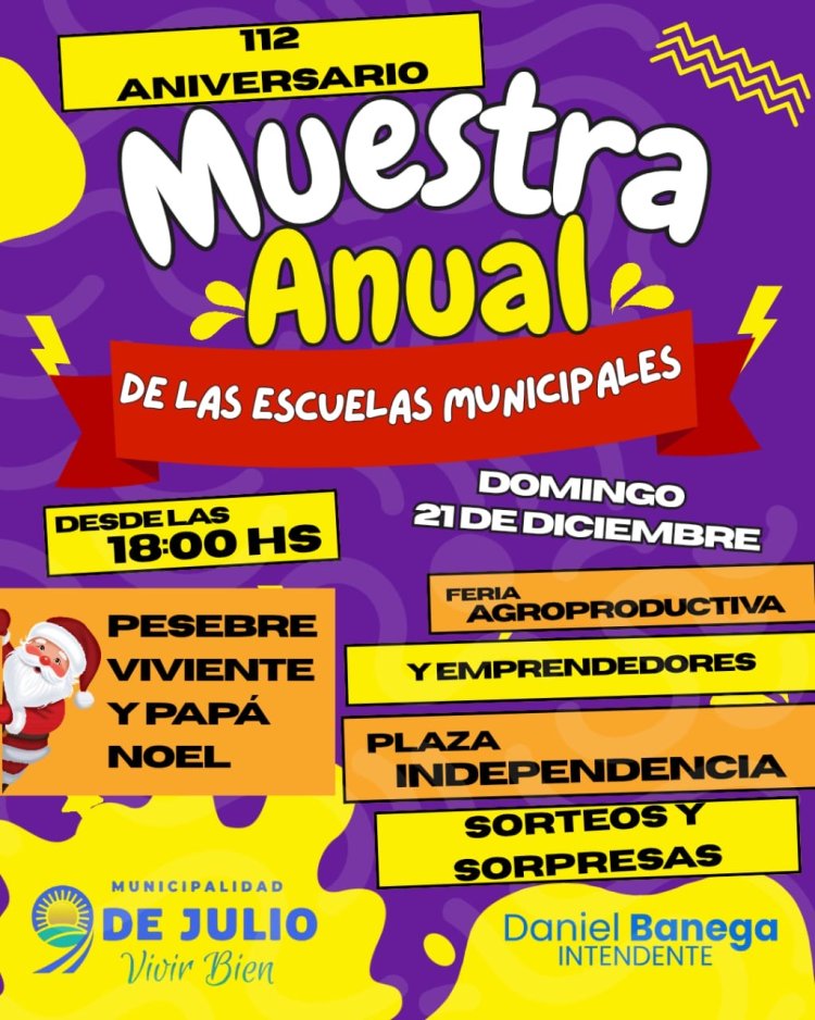 Un domingo para toda la familia en 9 de Julio: muestra cultural, feria y previa navideña