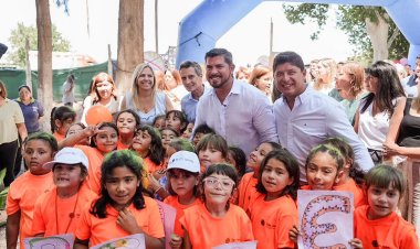 El gobernador Orrego visitó la colonia de verano de Santa Lucía