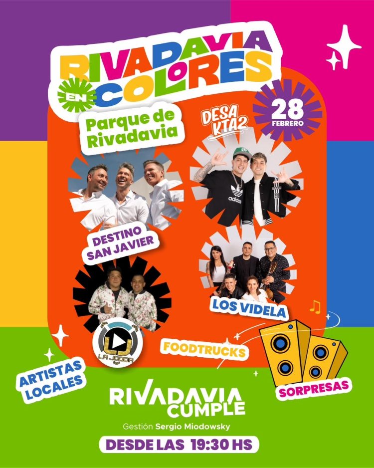 Miodowsky presentó oficialmente la fiesta Rivadavia en Colores 2026