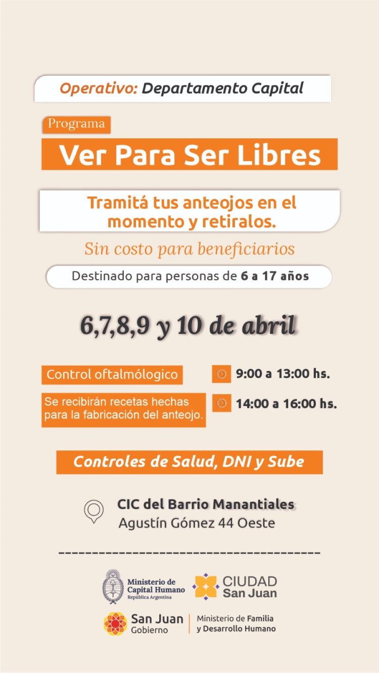 Capital: operativo gratuito de salud visual para niños y adolescentes