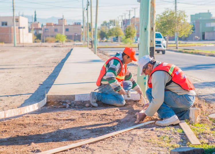 Rivadavia avanza con más obras: nuevas veredas en el barrio Del Bono Green