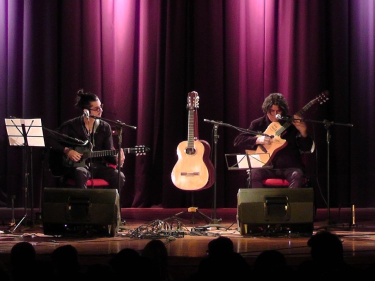 Luis Salinas junto a Juan Salinas en Albardón