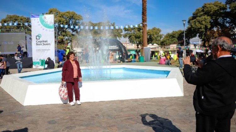 Capital recuperó la fuente de plaza Juan Jufré