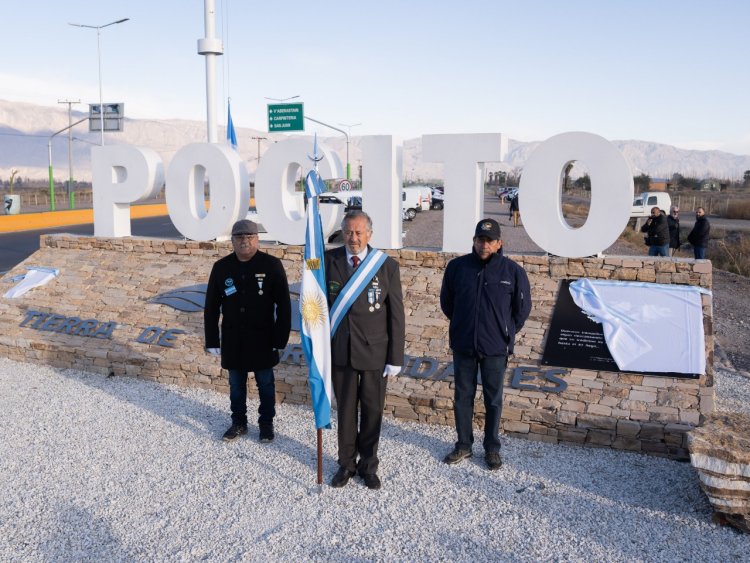 Pocito inauguró el nuevo portal en Ruta 40 y 11, que homenajea a Malvinas