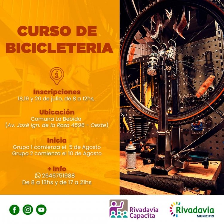 Rivadavia brinda un curso de Bicicletería