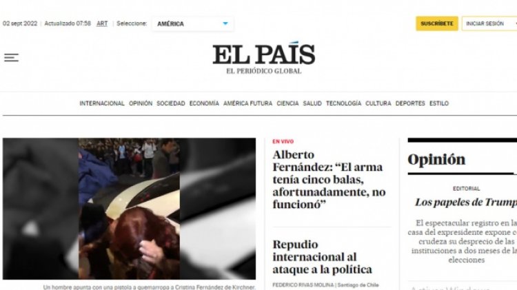 El ataque a Cristina Fernández en los principales diarios del mundo