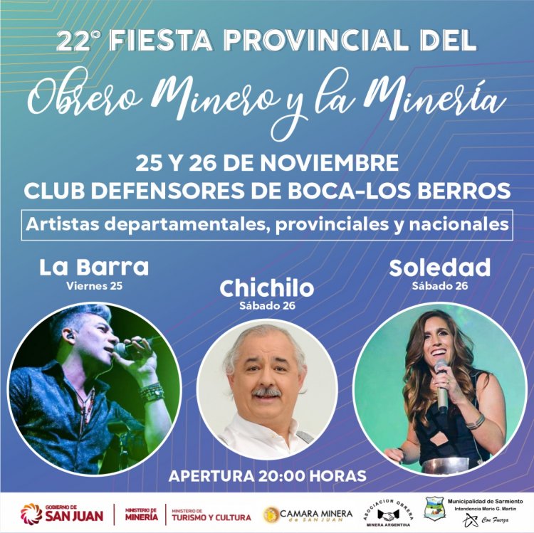Se realizará la 22º Fiesta del Obrero minero con artistas locales y nacionales