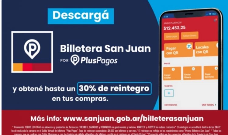 Ya podés descargar la app Billetera San Juan en tu celular