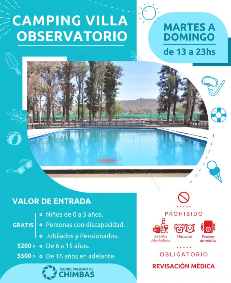 El camping Municipal de Chimbas abre nuevamente sus puertas   