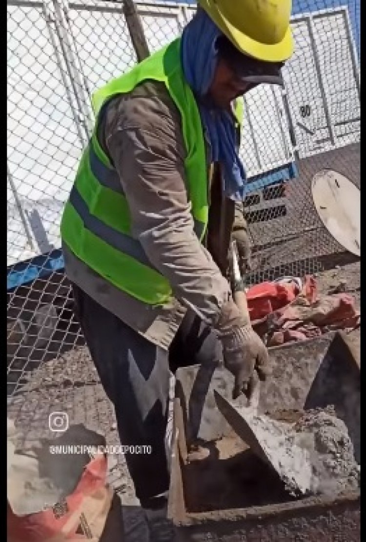 Avance de la obra de la plaza del barrio Conjunto IV - Pocito