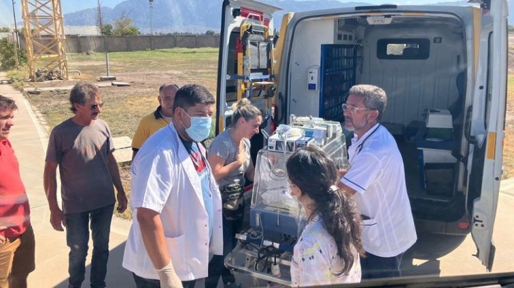 Trasladaron a un bebé con cardiopatía congénita