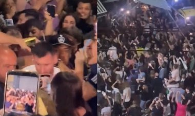 Furor  con Lionel Messi en una parrilla de Palermo