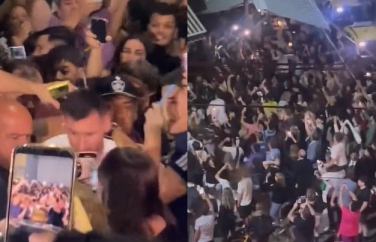Furor  con Lionel Messi en una parrilla de Palermo