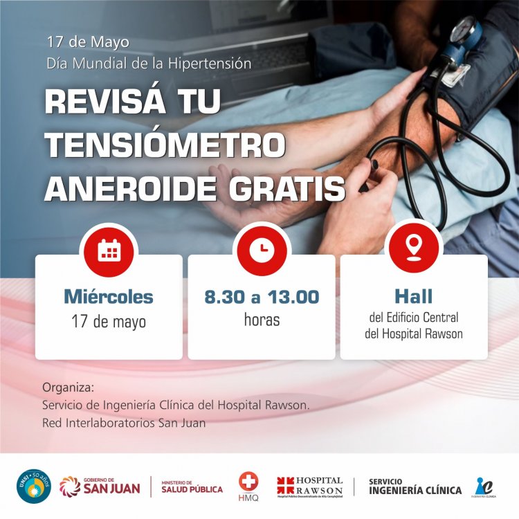 Calibra gratuitamente tu tensiometro en el hospital Rawson