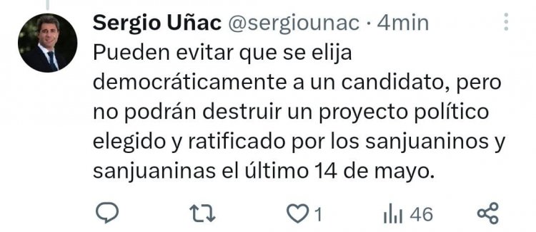 Uñac pidió celeridad a la Corte Suprema y aseguró que acatará la decisión