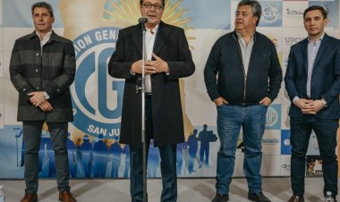 Rubén Uñac recibió el apoyo de la CGT completa