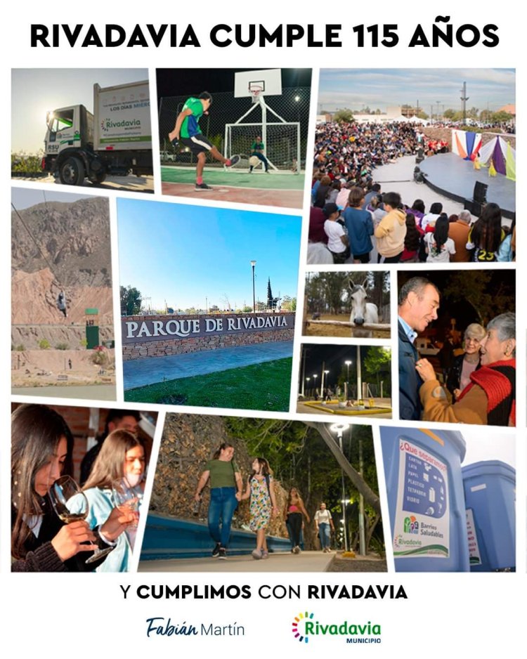 Rivadavia Cumple 115 Años y lo Celebra junto a todos los vecinos