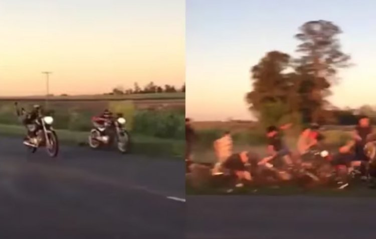 Corrían una picada de motos y embistieron a un grupo de personas