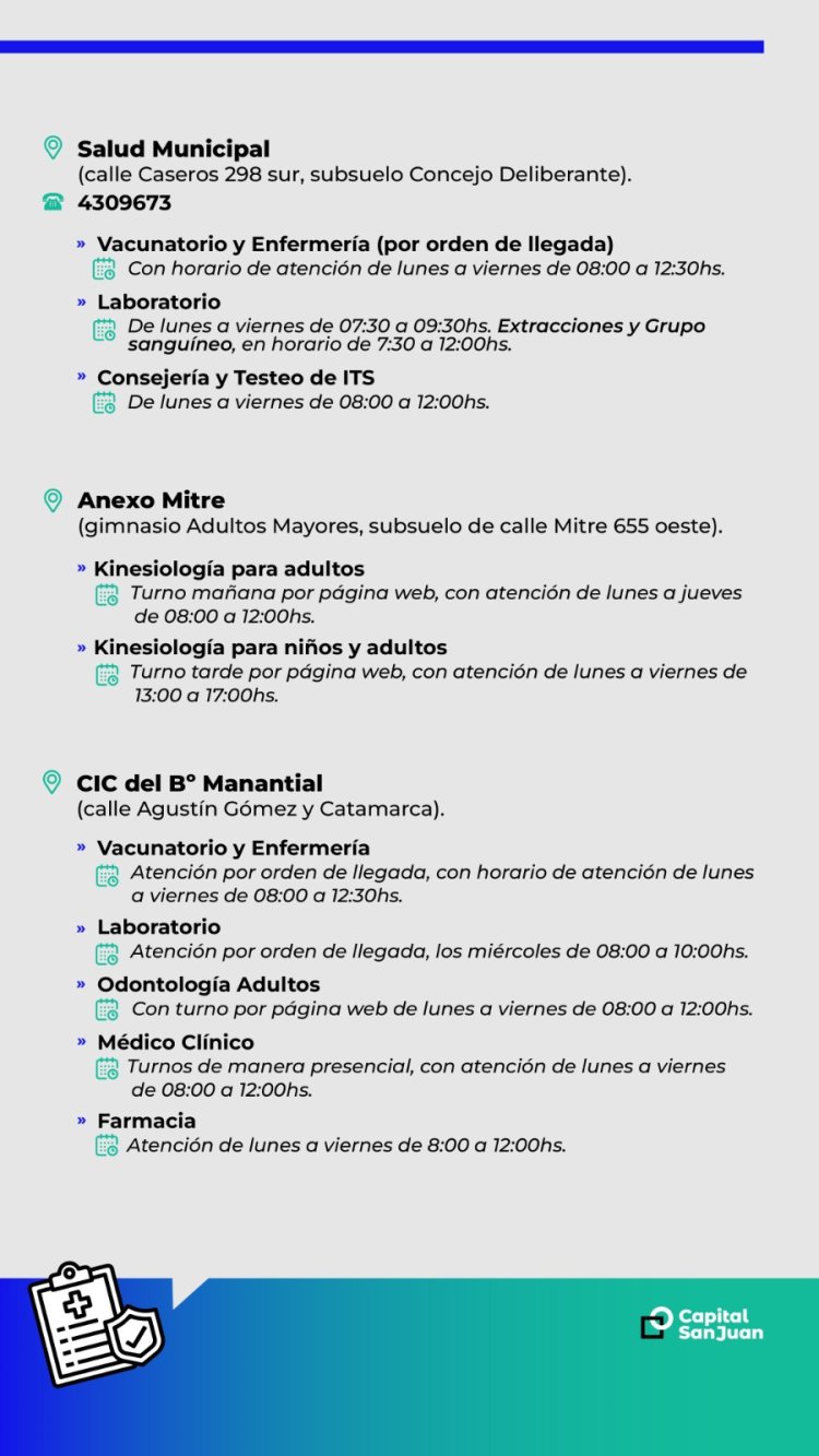 Capital: 3 puntos para que los vecinos cuiden su salud gratuitamente