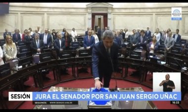 Uñac renunció como gobernador para jurar como Senador de San Juan