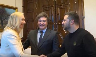 Milei y Zelenski tuvieron una reunión bilateral en Casa Rosada