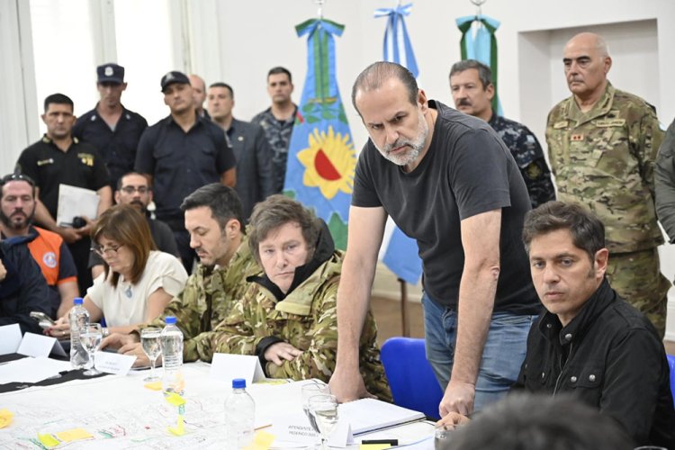 Milei y Kicillof,  en Bahía Blanca tras el temporal trágico