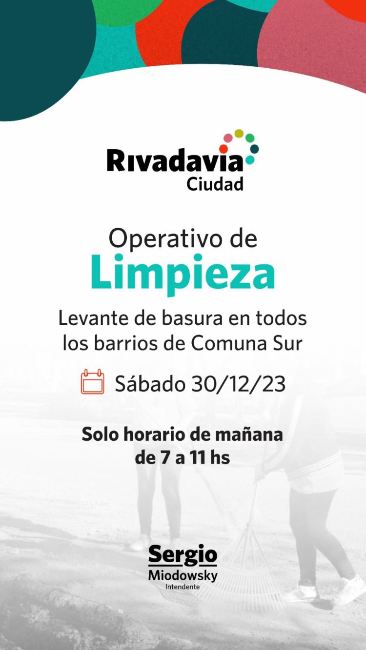 Rivadavia pone a PUNTO la limpieza en el cierre del año