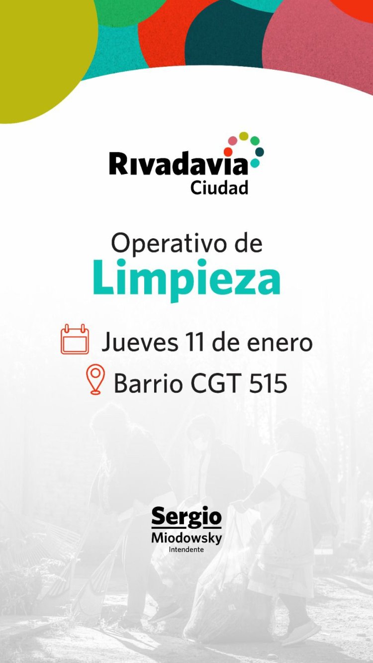 Rivadavia: conoce los operativos de limpieza de esta semana