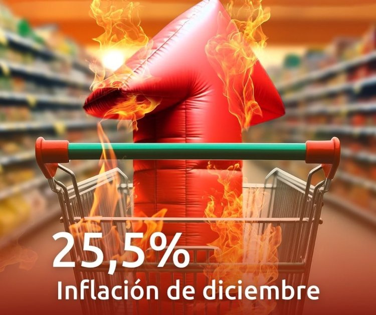 La inflación de diciembre fue del 25,5%
