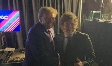 Afectuoso saludo entre Trump y Milei en la conferencia conservadora de EE.UU.