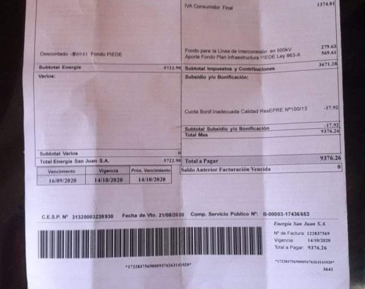 El aumento en la factura de la luz será de al menos 118%