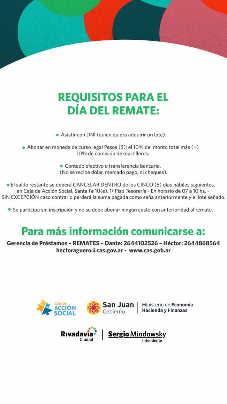 Rivadavia remata 25 movilidades y comprará nuevos patrulleros y chalecos balísticos