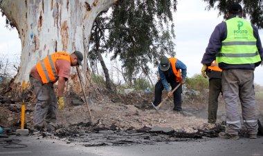 Pocito avanza con trabajos de mantenimiento vial