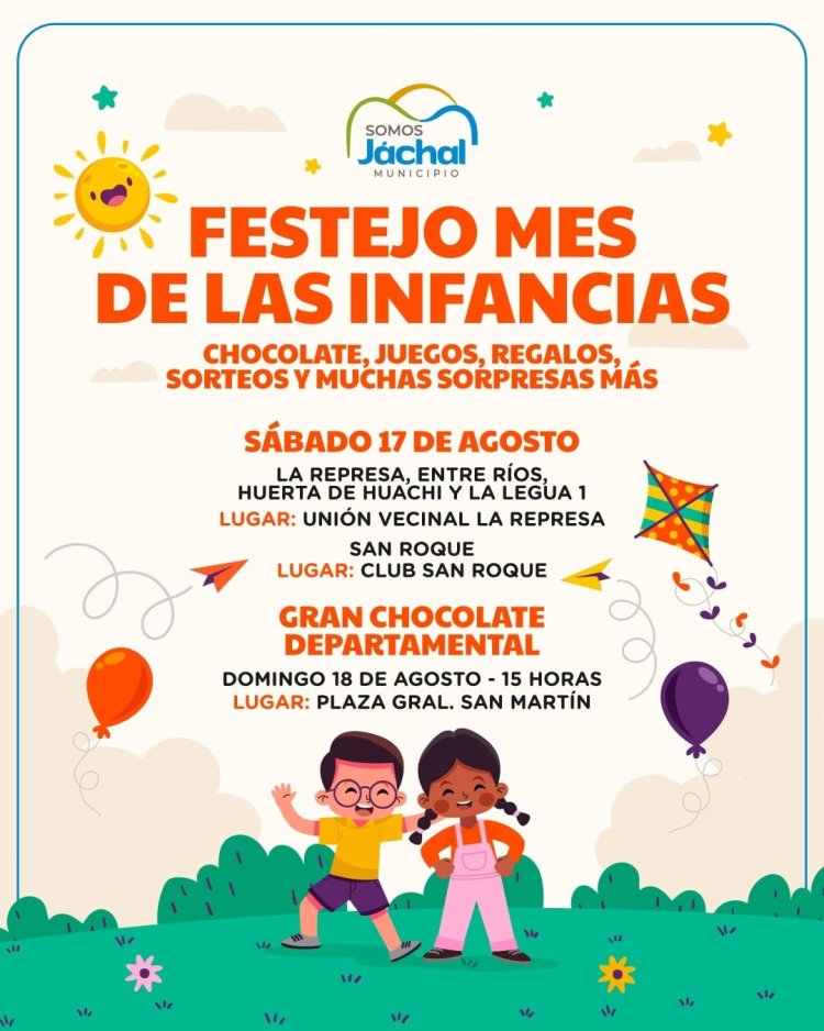 Jáchal dio a conocer el calendario por el mes de las infancias